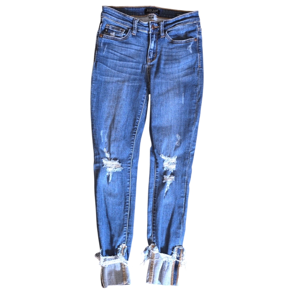 sz 5/27 Judy blue  distressed ankle jeans